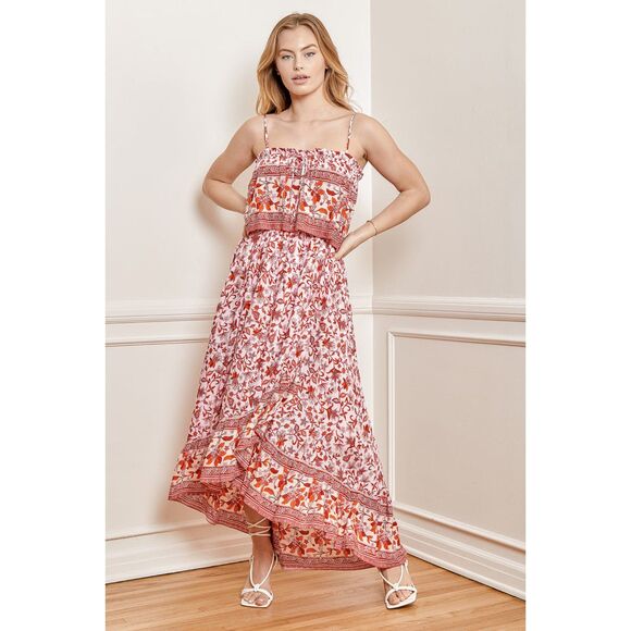 LULUS‎ Oh My Love High-Low Floral Maxi Dress Pink Small - Picture 1 of 4